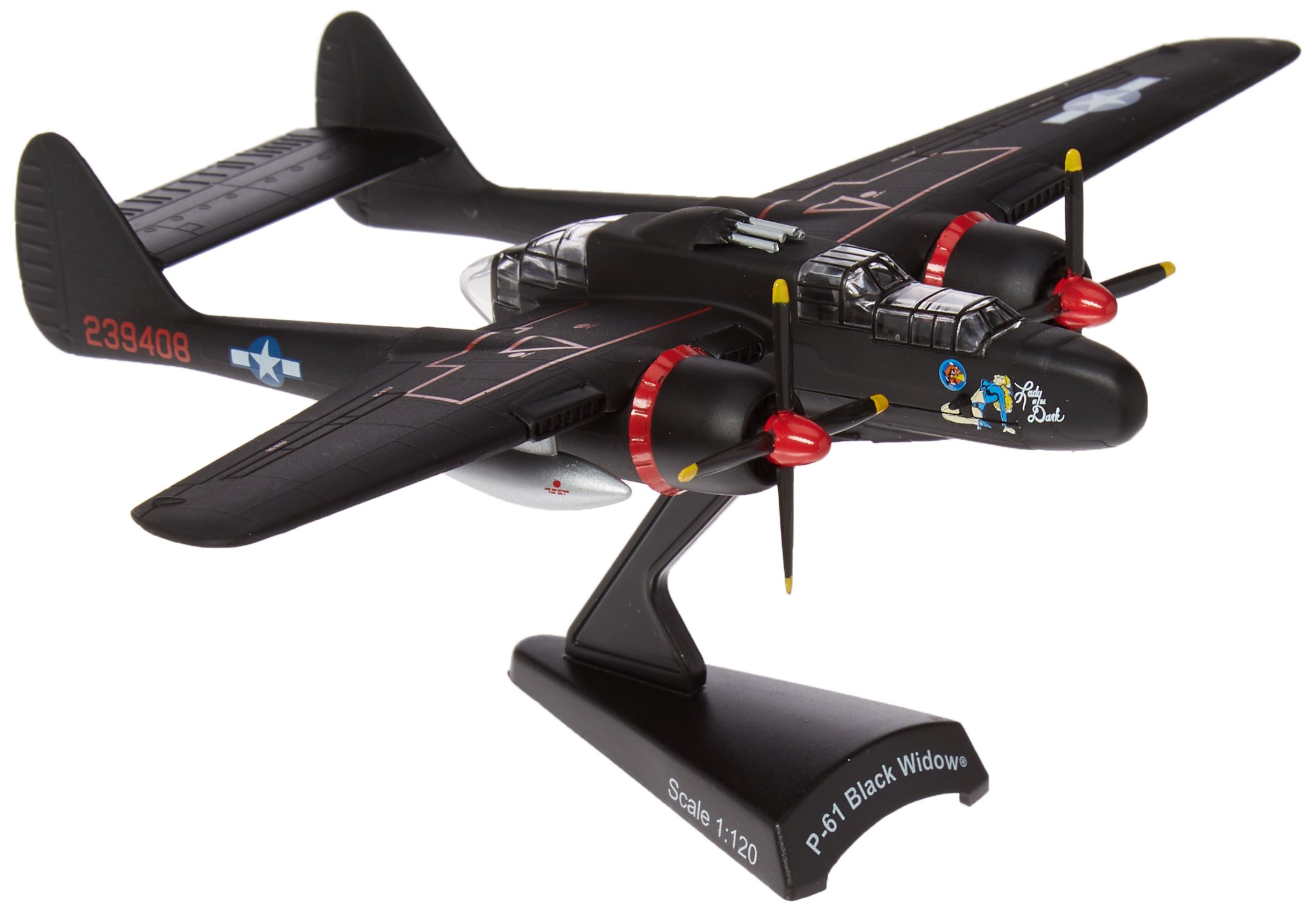 Photo 1 of Daron Worldwide Trading Postage Stamp P-61 Black Widow Lady in The Dark 1/120 Airplane Model