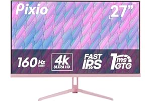 Pixio PX27U Wave Pink 27 inch 160Hz Refresh Rate 4K 3840x2160p Resolution Fast IPS Panel 1ms GTG Response Time 4K Pink Gaming