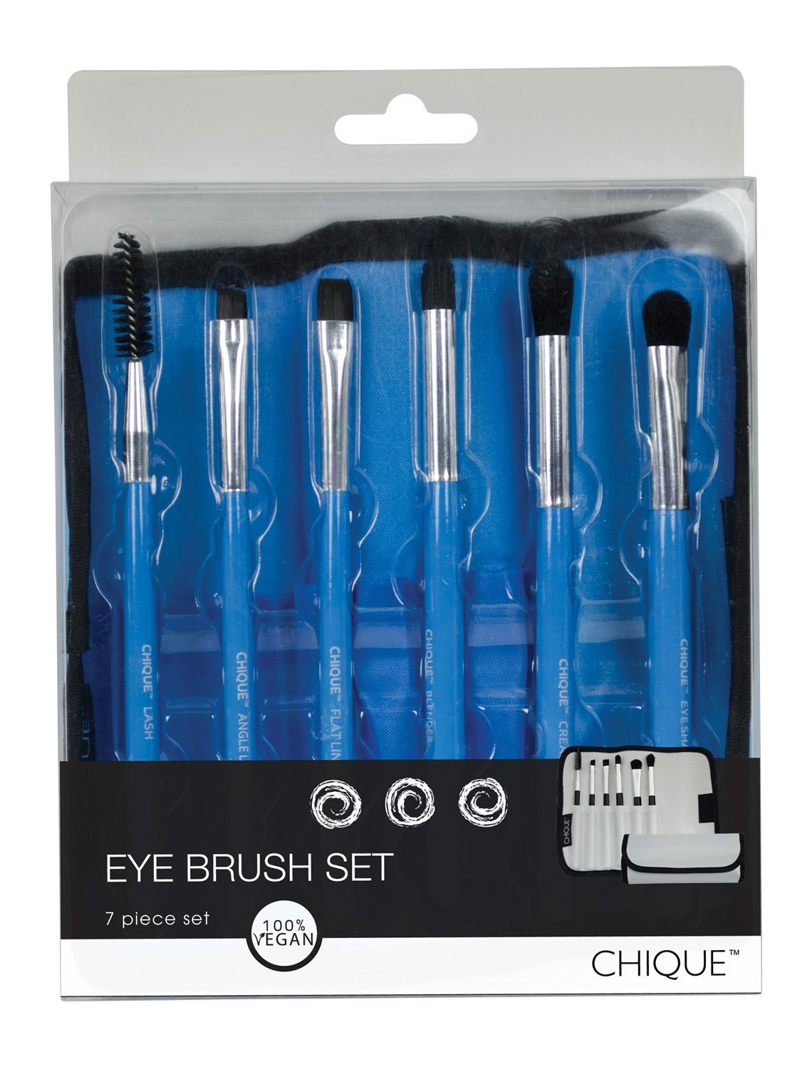 Royal & Langnickel Chique Eye Brush Set with Case, Blue