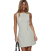 Princess Polly Womens Alfalfa Shift Mini Dress Green Stripe