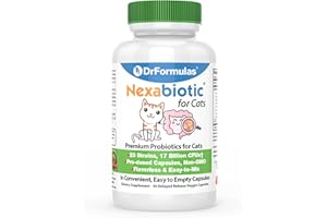 DrFormulas Nexabiotic Probiotics for Cats Powder | Treats Diarrhea for Pets with Saccharomyces Boulardii Lactobacillus Acidop