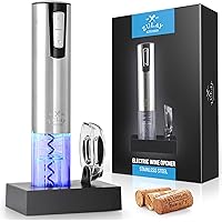 Zulay Electric Wine Opener With Charging Base and Foil Cutter - Stainless Steel Automatic Wine Bottle Opener…