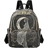ALAZA Sacral Night Woman Witch on Moon03 Mini Backpack Purse for Women Travel Bag Lightweight Shoulder Bag Fashion Daypack