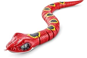 Robo Alive Slithering Snake Series 3 Red by ZURU Battery-Powered Robotic Light Up Reptile Toy That Moves (Red), Multi-Color, 7150A