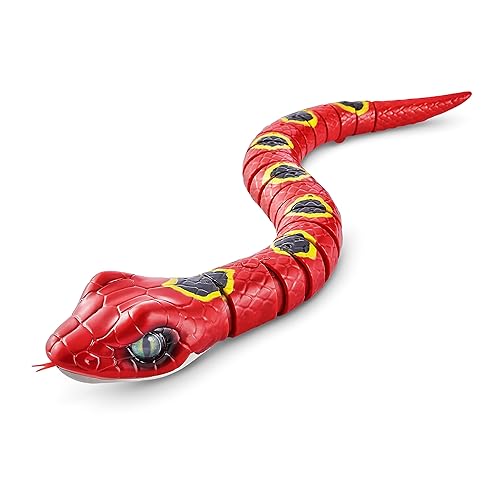Robo Alive Robotic Snake Series 3 (Red) Light Up Toy, Battery-Powered, Realistic Movements, Toy Lizard