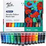Mont Marte 24 Colour Acrylic Paint Set 36ml Smooth Semi Matte Finish