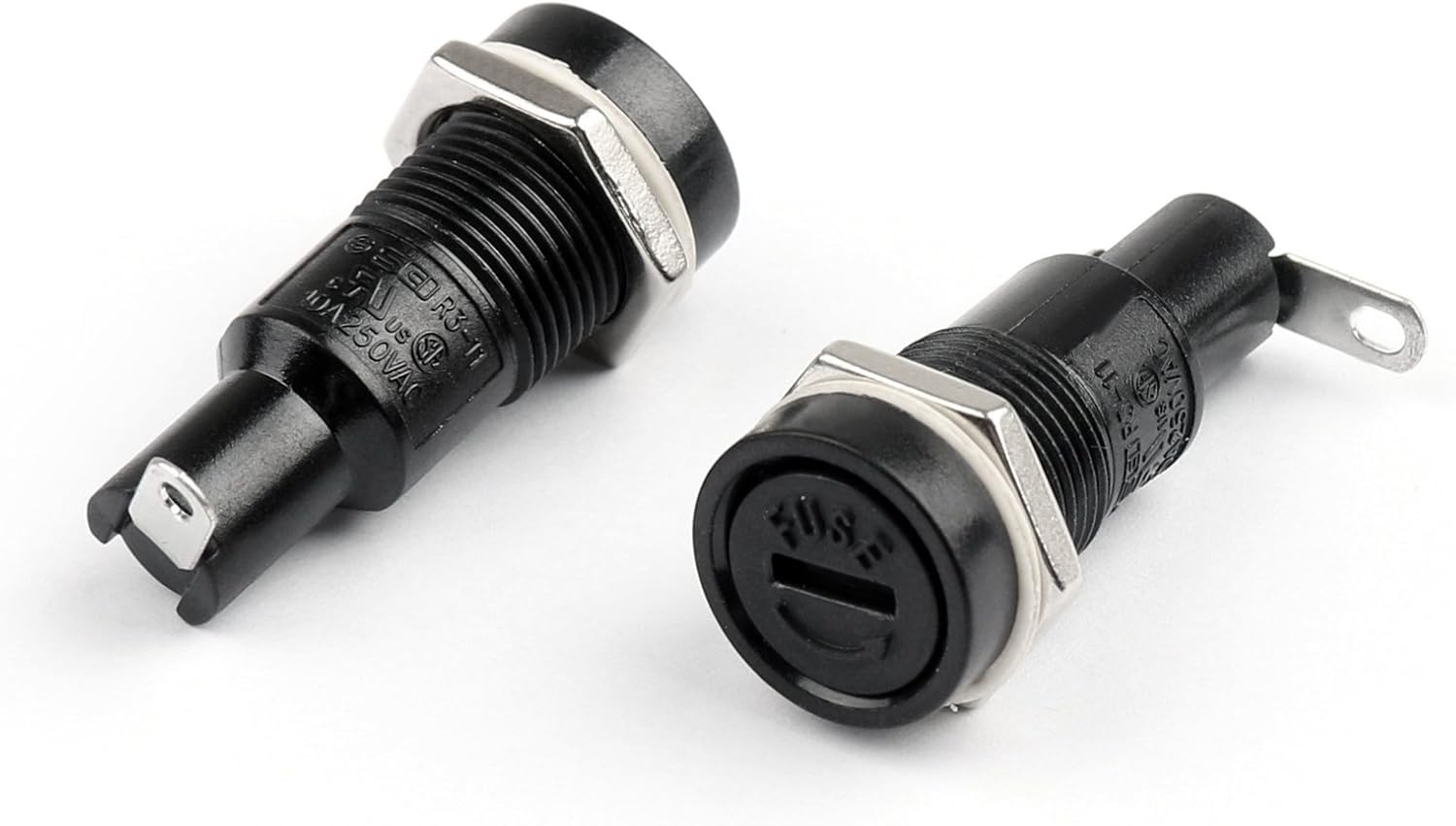 2x SCI R311 Panel Mount Chassis Fuse Holder For 5x20mm Glass Fuses 10A