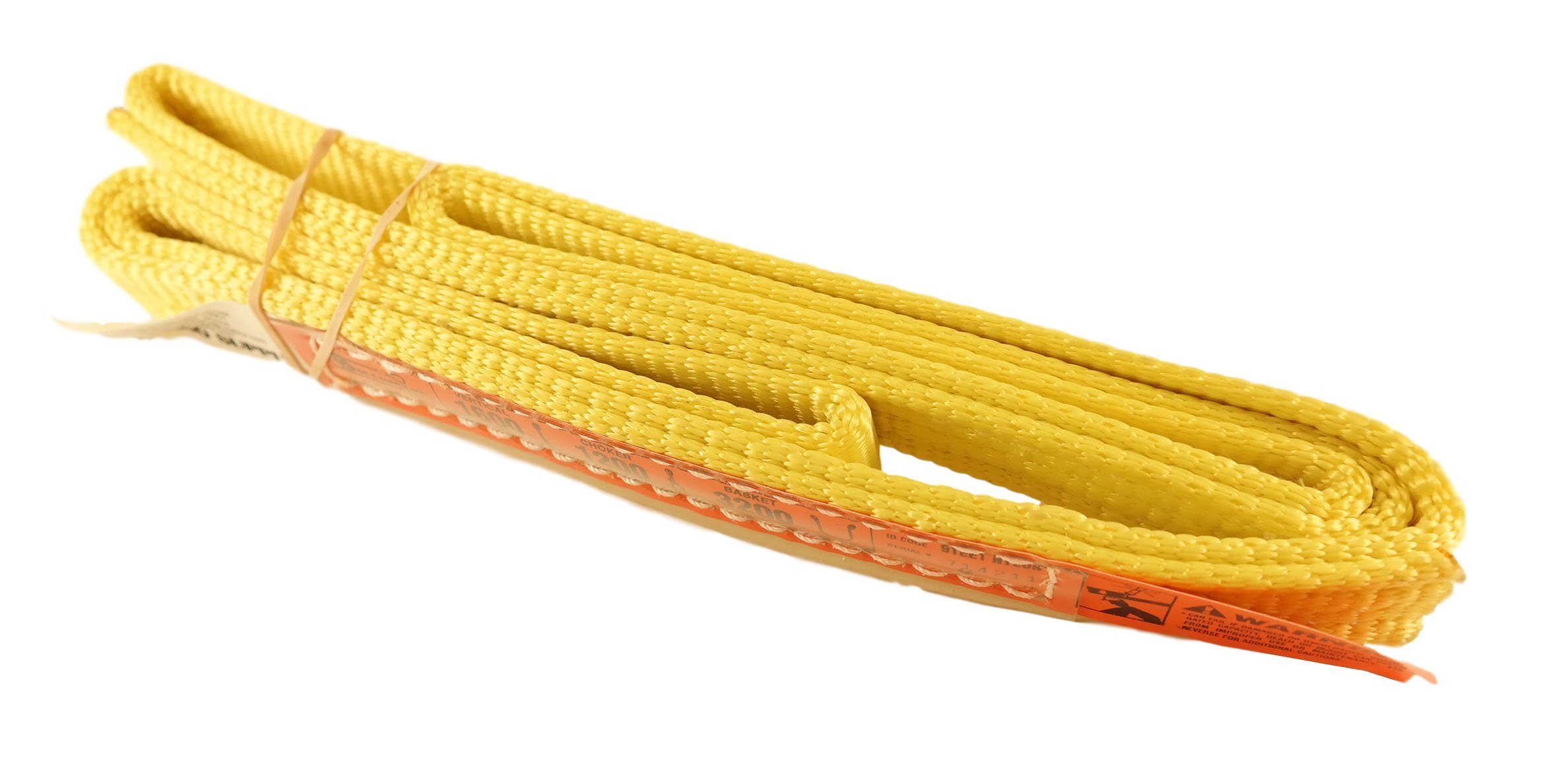 DD Sling. Multiple Lengths! (100% Made in USA) 1" width, 1 Ply, Nylon Lifting Slings, Eye & Eye, Heavy Duty (900 webbing), 1,600 lbs Vertical, 1,200 Choker, 3,200 Basket (1"x4')