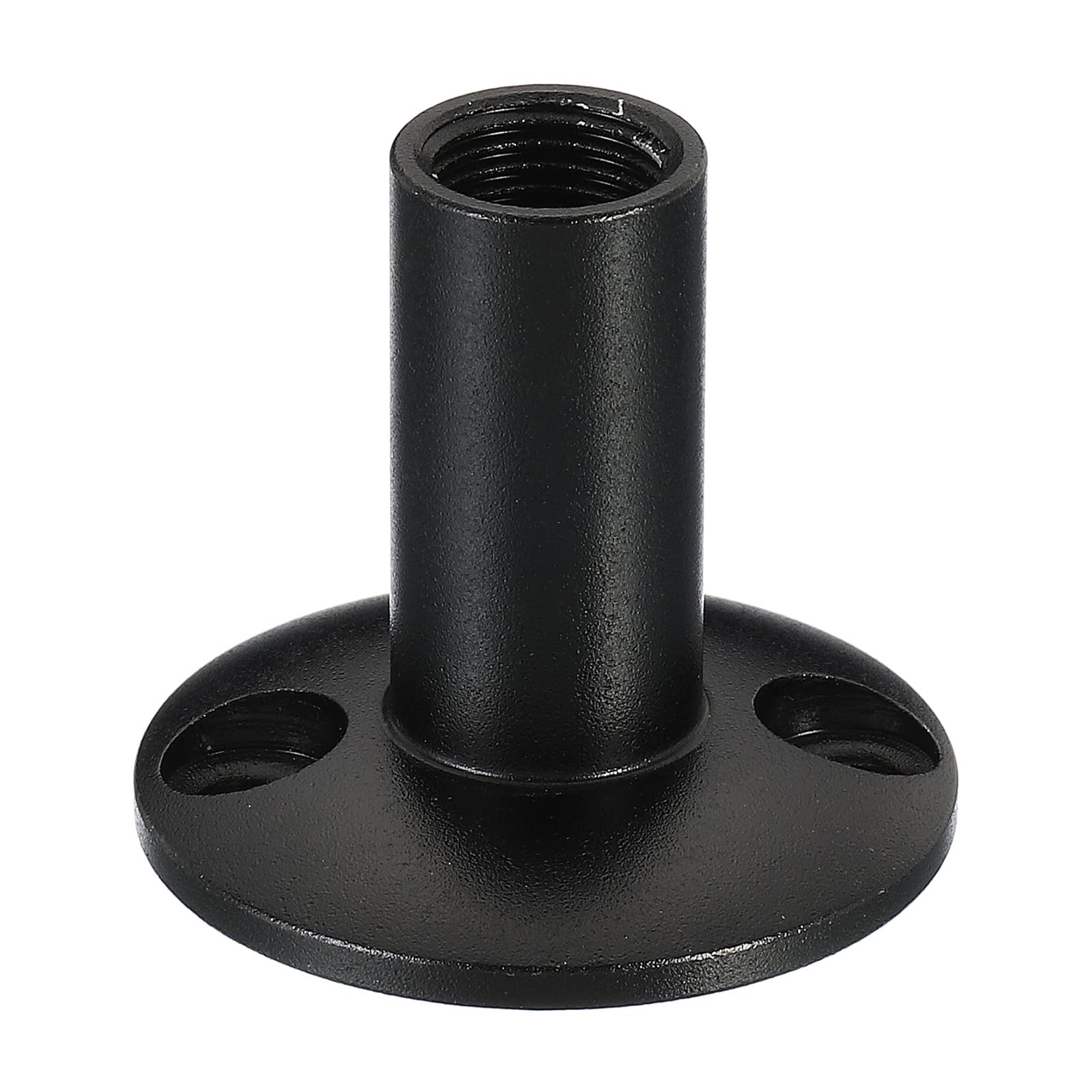 PATIKIL Microphone Flange Mount, M10 Fine Thread Female Thread Nut Screw Round Base for Microphone Gooseneck Hose Adapter, Black
