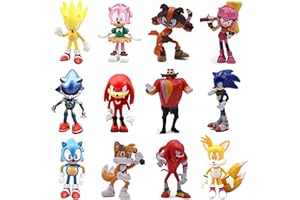 AWALVY Sonic Action Figures Toys,Figurines Collection Play Set, Birthday Party Supplies Cake Toppers,Perfect Gifts Toys 2.75inch (12PCS)
