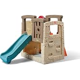 Step2 Woodland Climber II Kids Playset, Toddler Slide and Climbing Wall | Outdoor Jungle Gym, Plastic Slide, Lower Hideout, Multiple Play Levels for up to 3 Kids, Durable Design, Ages 2-6