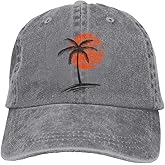 Kamaple Palm Tree Baseball Caps Summer Aloha Beaches Outdoor Adjustable Denim Dad Hat