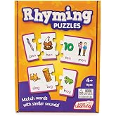 Junior Learning JL656 Rhyming Puzzles, Multi | A 71-piece phonics game for early reading and decoding fluency. Teaches word families, sound recognition, and spelling