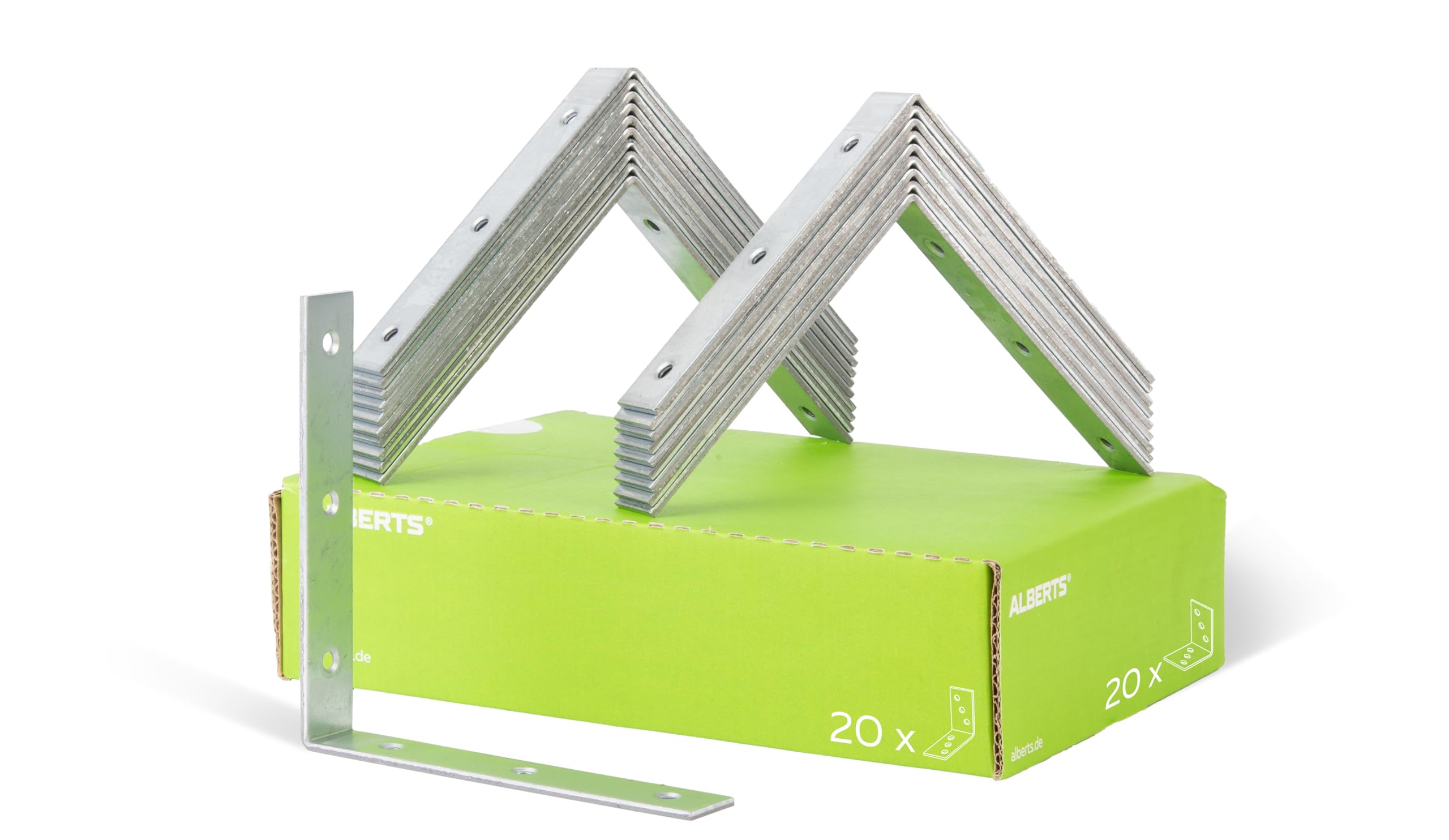 Elbow Connector 150 x 150 x 25 mm / 20 STK. Oberflaeche: galvanisch Gelb verzinkt