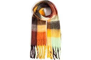 TUSHUSTY Winter Women Chunky Scarf Warm Blanket Big Thick Large Oversized Wrap Colorful Long Solid Scarves