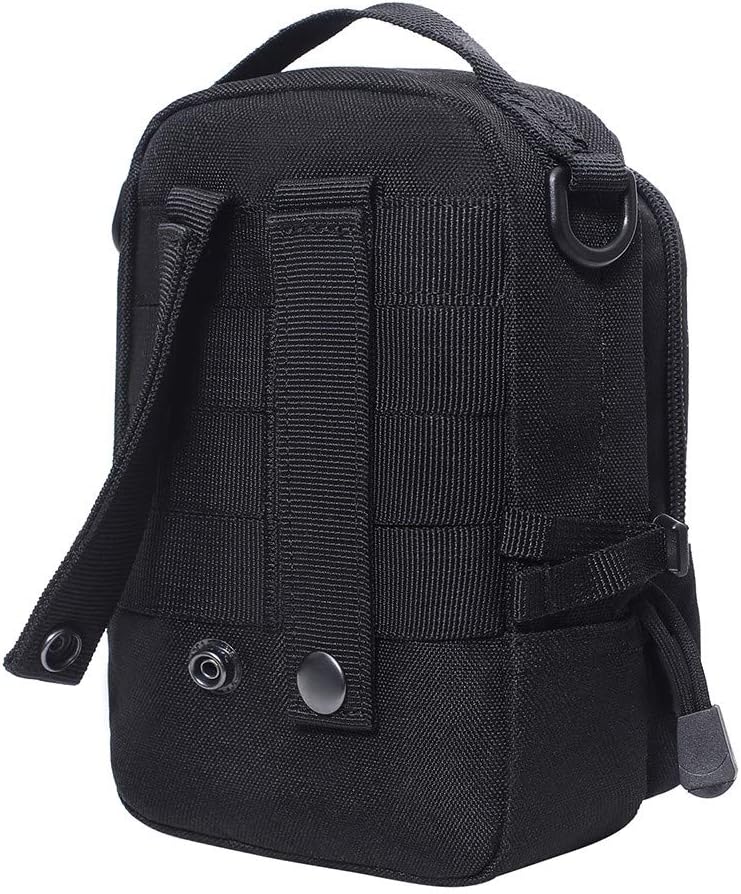 Tactical Molle Pouch, EDC Bag Waist Hanging Bag Waterproof for Camping Hiking Trekking, Black - Image 3
