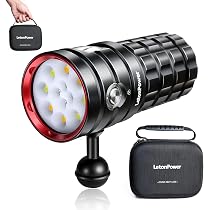 Amazon.com: LetonPower Luz de buceo, TS S Pro13000Lumens 328.1 ft ...