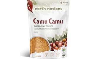 Earth Notions Organic Camu Camu Powder | Raw | Vegan | Non GMO | Preservative-free | Gluten-free | Non-irradiated | 227g Bag