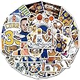 50PCS Basketball Star Stickers for Water Bottle, Laptop, Bicycle, Computer, Motorcycle, Travel Case, Car Decal Decoration Sticker Graffiti Decals Yellow Sticker