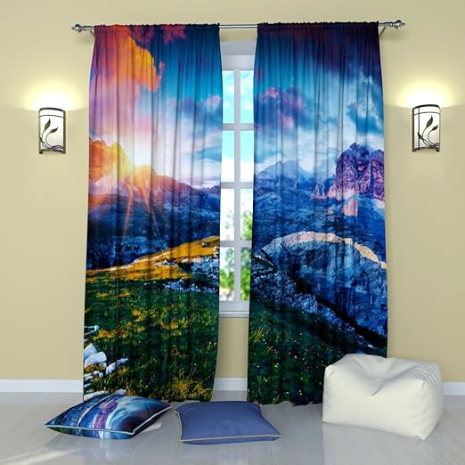 Amazon Com Blue And Green Curtains By Factory4me Sunrise Color