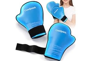 Comfpack Hand Ice Pack Gloves for Pain Relief, 2 Pack Full Hot Cold Therapy Gloves for Arthritis, Gel Ice Pack for Injures, A