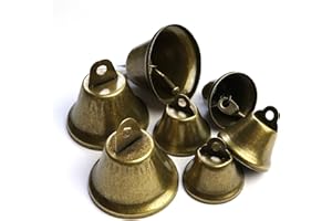 MILLENNIAL ESSENTIALS Vintage Bronze Jingle Bells Craft Bells 1.5 Inch and 1 Inch for Dog Potty Training, Housebreaking, Wind Chimes, Christmas Bell (25 Pieces)