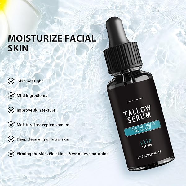 WRINKLE DEFENSE TALLOW BALM, SKIN CARE FOR MEN, MENS FACE CARE SET (TALLOW CREAM + TALLOW NIGHT SERUM + TALLOW FACE WASH), MOISTURIZER & ANTI WRINKLES FOR MEN DAY & NIGHT(1 SET)