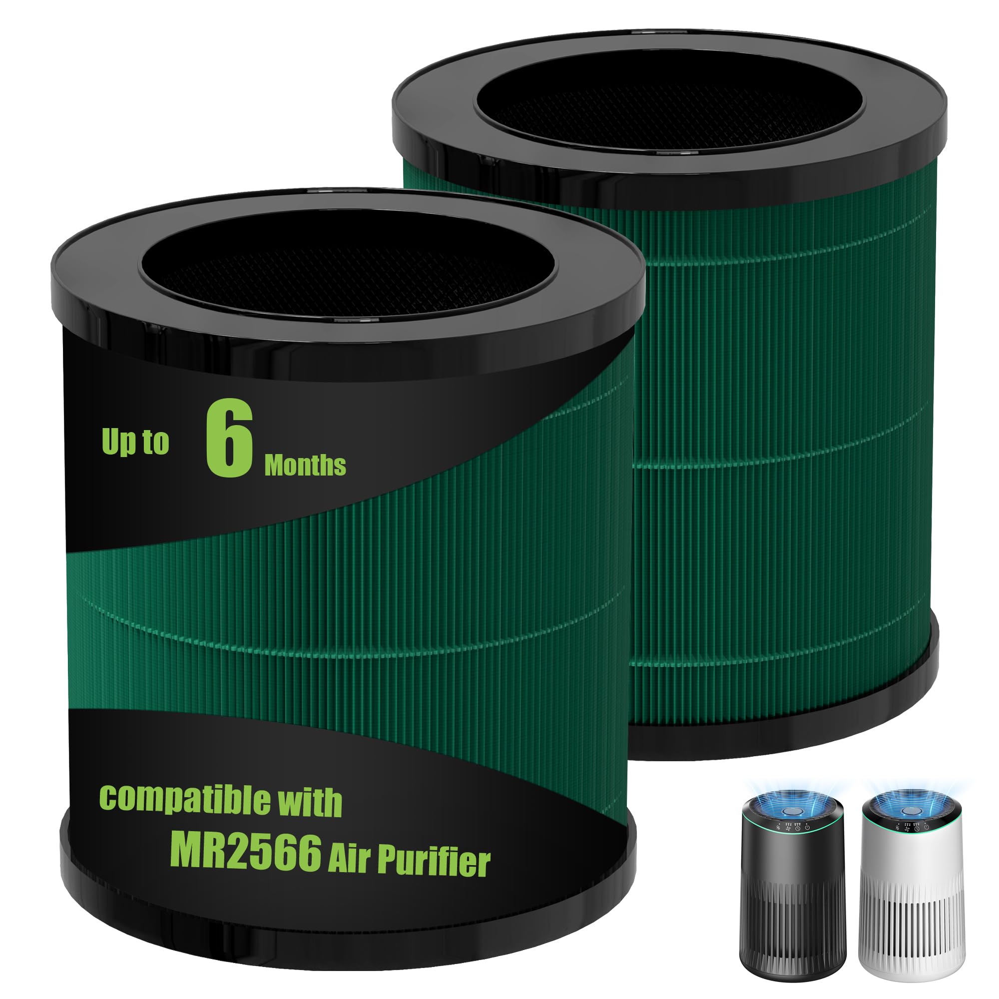 Photo 1 of MR2566 Filter Compatible with MORENTO MR2566 Air Purifier, 3-in-1 HEPA Activated Carbon Pre-Filter, Pet Dander Version 2pack