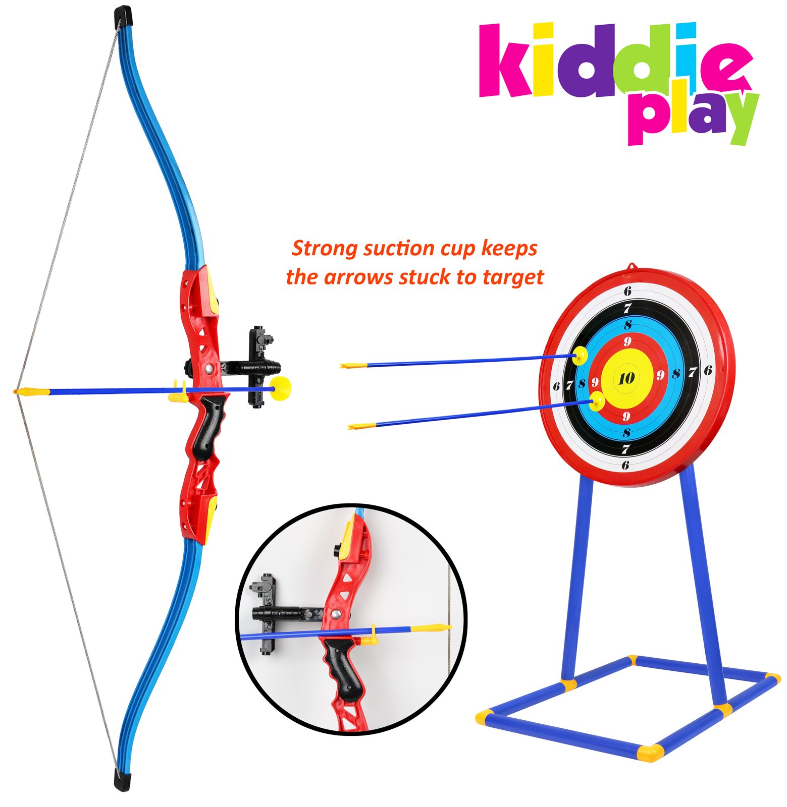 Kiddie Play Bow and Arrow for Kids Toy Archery Set with Target and