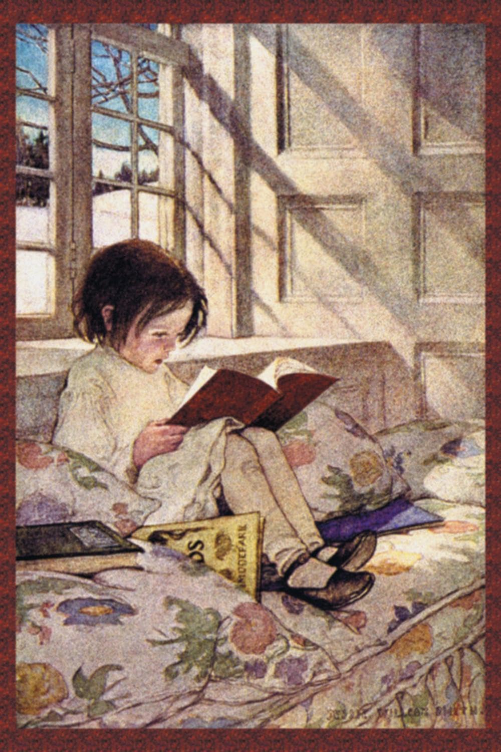Photo 1 of ART.COM Wall Art Print Books in Winter by Jessie Willcox-Smith, 12" x 18"