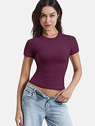 YEOREO Women T Shirt Double Lined Fitted Sweeney