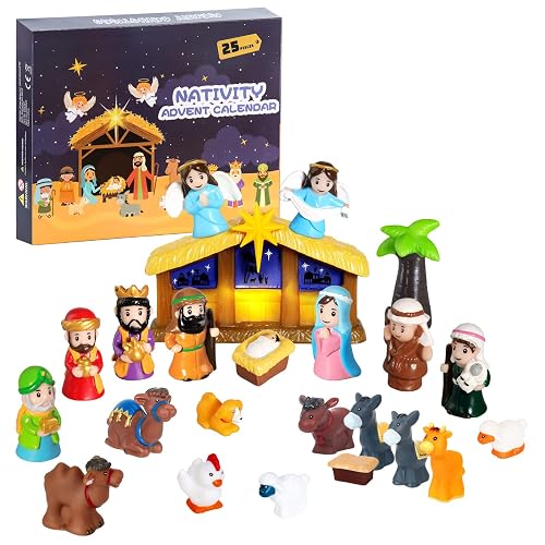 TECHTAIL Lighted Nativity Advent Calendar, Christmas Advent Calendar ...