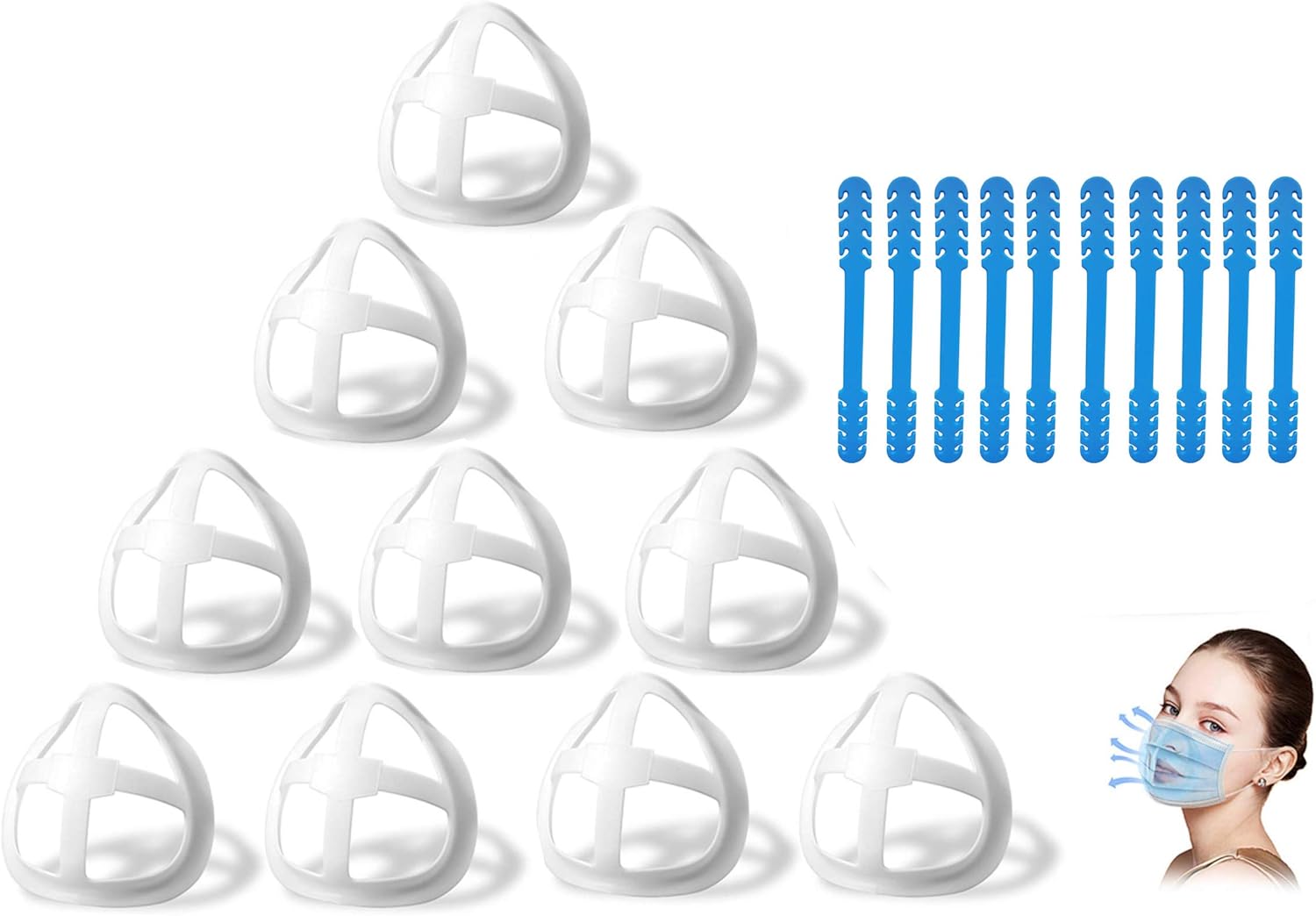 3D Bracket, Nose Pads Makeup Protection Bracket, Inner Support-Mouth, Washable Reusable Bracket… (5PCS) - - 