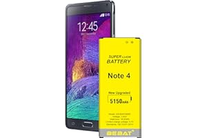 BEBAT Replacement for Samsung Galaxy Note 4 Battery,5150mAh High Capacity Battery for Samsung Galaxy Note 4 N910, N910U 4G LTE, N910V(Verizon), N910T(T-Mobile), N910A(AT&T), N910P(Sprint),EB-BN910BBE