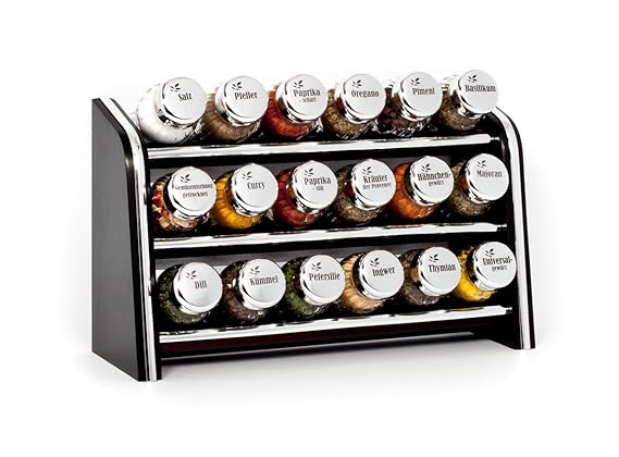 Gald Poland Hängendes/stehendes Gewürzregal für 18 Gläser - Silver line