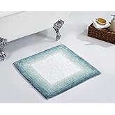 Better Trends 100% Cotton Torrent Collection Bath Mats, Turquoise Bath Mat - Tufted, Absorbent & Machine Washable Bath Mats for Bathroom Floor, Shower & Sink Bath Mat Rug, 24" Square