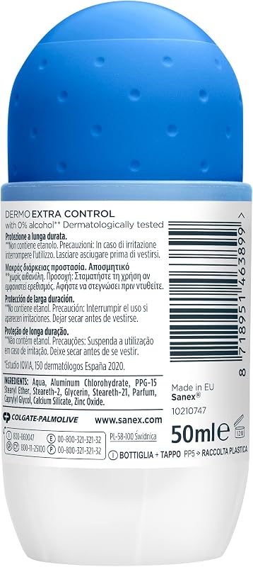 Deodorant Roll-on Dermo Extra Control, 50 ml, 6 Stück