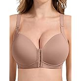 WANAFREE Front Closure Bras for Women Wireless Smooth T Shirt Brassiere Hide Back Fat