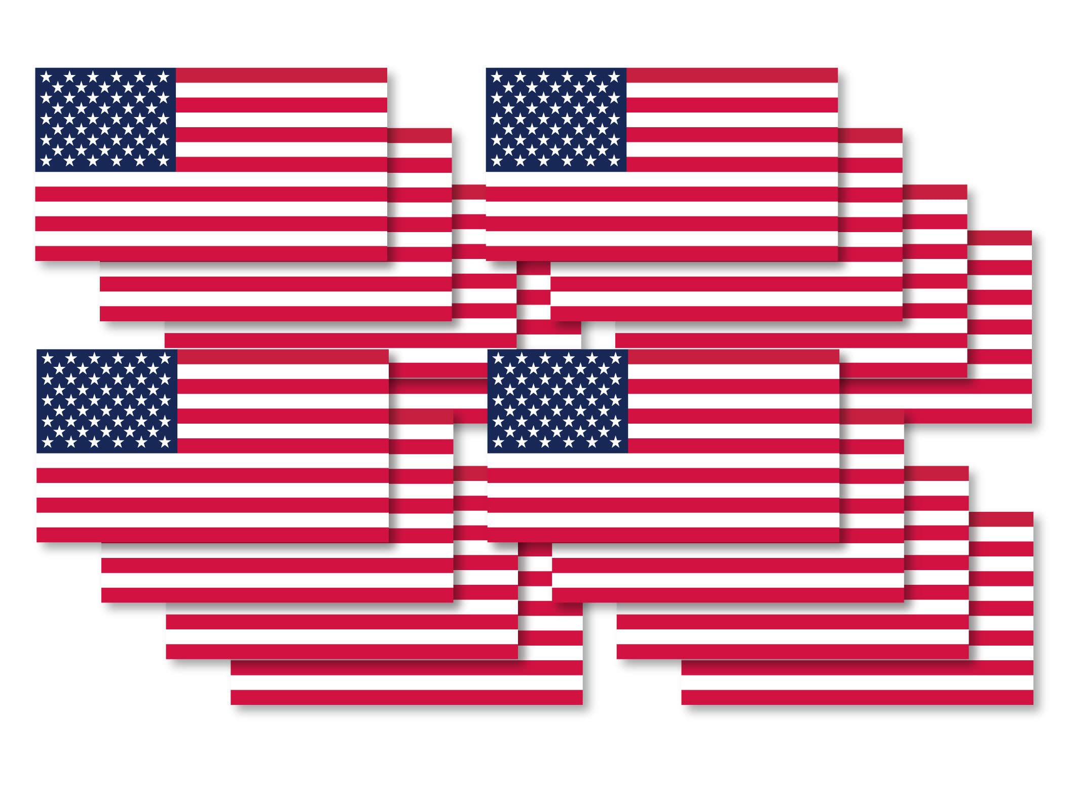 Photo 1 of Small American USA Flag Vinyl Decal Bumper Sticker Decal Pack for Cups, Tumblers, Hardhats, Helmets, Phones, Laptop 1" x 2" X16