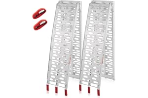 AUTOFOREVER 7.5 FT Aluminum Motorcycle Loading Ramps, 1500 lbs Capacity, with Load Straps – for Dirt Bikes, ATVs, Lawn Mowers, Pickup Trucks Loading Ramp, Foldable, Lightweight, 2PC Ramp Set