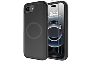 Diverbox for iPhone 16e Case [Compatible with MagSafe] [Shockproof] [Dropproof] [with Screen Protector ] Heavy Duty Protection Phone Case Cover for Apple iPhone 16e 2025 6.1 inch (Black)
