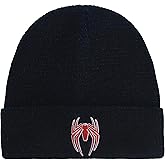 Marvel Spider-Man Beanie Hat, Game Logo Winter Knit Cap with Cuff, Blue, One Size