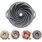 Silicone Bundt Cake Pan with Spiral Design, Chicrinum Food Grade Non-Stick Silicone Cake Mold for Baking Pound Cake…