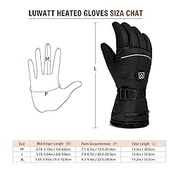 LUWATT Heated Gloves 8H Working Hours Rechargeable