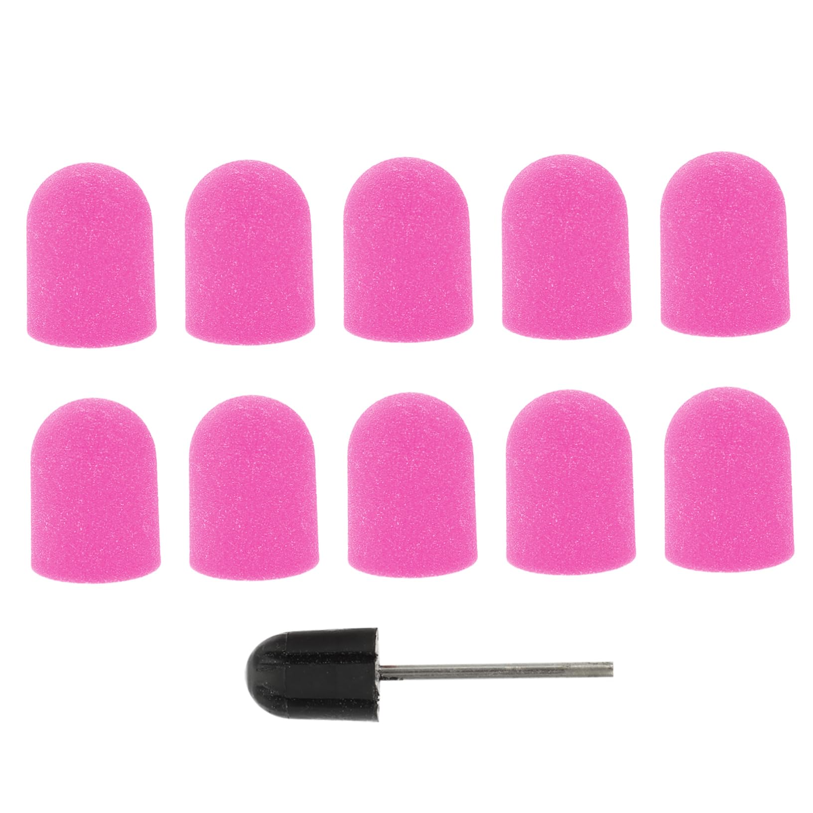 Mikinona 10pcs Nail Art Sanding Caps Set with Nail Grinding Manicure Tool for Home Use Wear-resistant and Polishing Caps