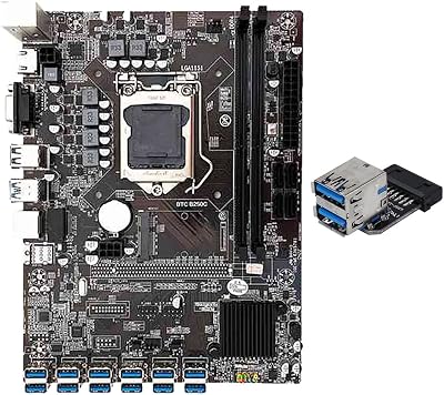 Lodokdre B250C 12 GPU Mining Motherboard LGA1151 DDR4 SATA3.0 MSATA BTC ETH