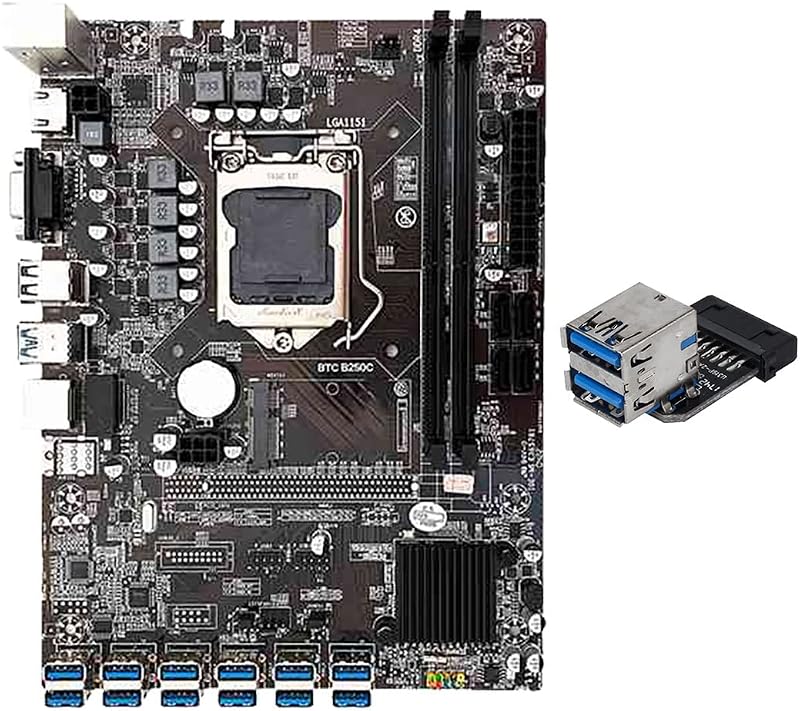 Lodokdre B250C 12 GPU Mining Motherboard LGA1151 DDR4 SATA3.0 MSATA BTC ETH