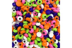 GEORLD 4 Colors Candy Eyeballs Eyes Cake Cupcake Toppers Halloween Cookie Dessert Sprinkles Decorations（Orange/Green/Purple/White）2.8 Ounce