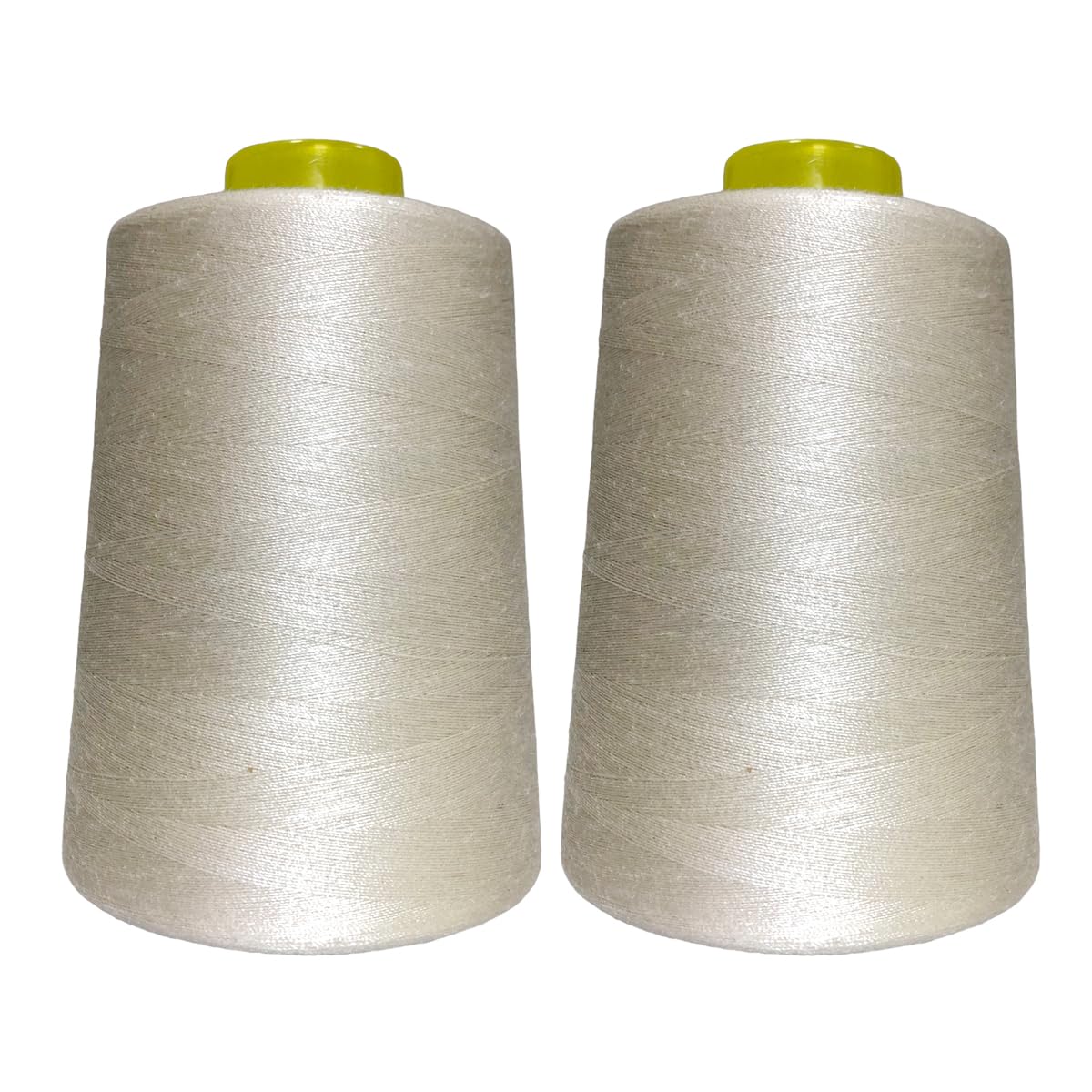 JYC CREATIVE Sewing Thread, 2 Rolls, High Strength 40s/2, Polyester, Assorted Colors, Crafts, Clothes (Cream 103-4000Y, 2 Pieces)