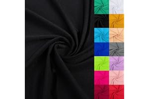 ROADTOFREE Nylon Spandex Fabric 80% Nylon, 20% Spandex Swimsuit Material Activewear Fabric 4-Way Stretch Lightweight Quick-Drying 59 inches Wide(Black, 1 Yard)